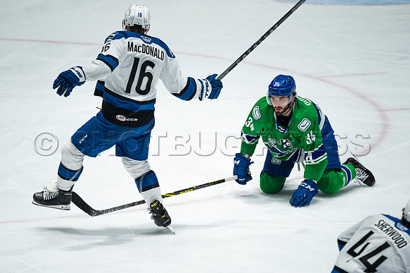 Sun, March 13, 2022 Abbotsford Canucks take Colorado Eagles 5–4 in OT at Abbotsford Event Centre in Abbotsford, BC