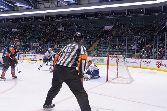 Abbotsford Canucks defeat San Diego Gulls 4-2 on Sunday, Jan 23, 2022 at Abbotsford Centre.
