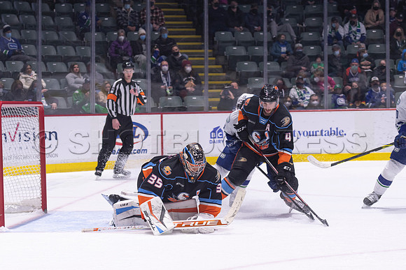 Abbotsford Canucks defeat San Diego Gulls 4-2 on Sunday, Jan 23, 2022 at Abbotsford Centre.