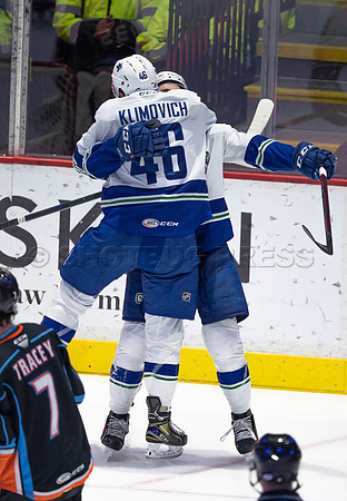 Abbotsford Canucks defeat San Diego Gulls 4-2 on Sunday, Jan 23, 2022 at Abbotsford Centre.