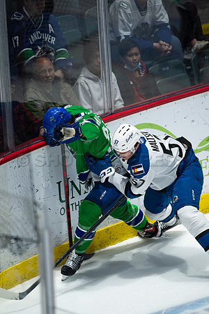 Sun, March 13, 2022 Abbotsford Canucks take Colorado Eagles 5–4 in OT at Abbotsford Event Centre in Abbotsford, BC