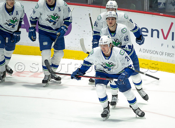 Abbotsford Canucks defeat San Diego Gulls 4-2 on Sunday, Jan 23, 2022 at Abbotsford Centre.