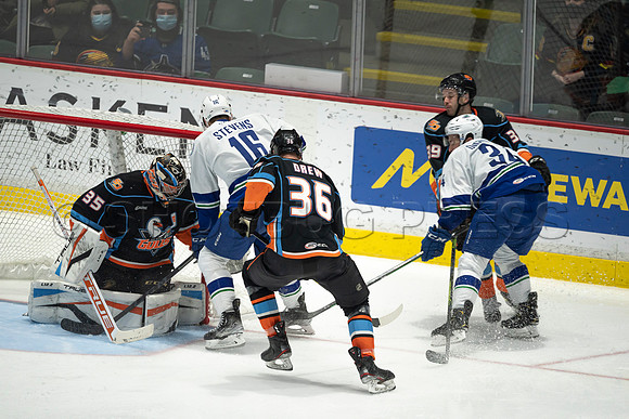 Abbotsford Canucks defeat San Diego Gulls 4-2 on Sunday, Jan 23, 2022 at Abbotsford Centre.