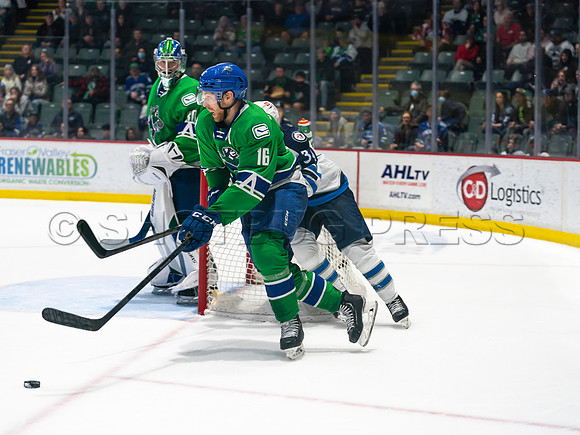 Wed, March 16, 2022 Abbotsford Canucks make an epic comeback to take a 5-4 win in OT against the Manitoba Moose in Abbotsford, BC