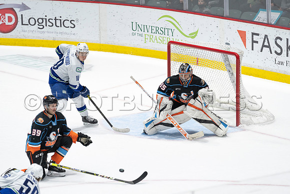 Abbotsford Canucks defeat San Diego Gulls 4-2 on Sunday, Jan 23, 2022 at Abbotsford Centre.