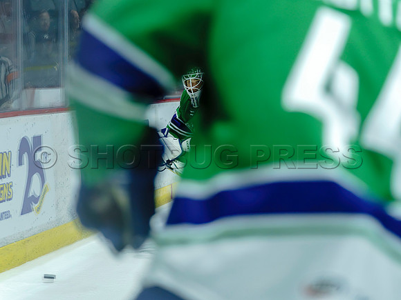 The Abbotsford Canucks come back to defeat the Ontario Reign 4-3 in OT, at the Abbotsford Event Centre, in Abbotsford, Apr 7, 2023