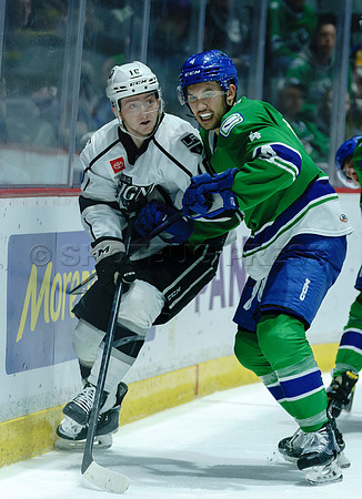 The Abbotsford Canucks come back to defeat the Ontario Reign 4-3 in OT, at the Abbotsford Event Centre, in Abbotsford, Apr 7, 2023