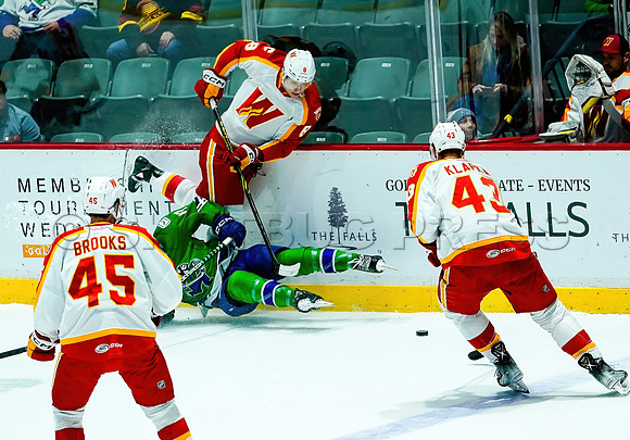 Wesley Shaw Calgary Wranglers at Abbotsford Canucks  20230412 -4101-SharpenAI-Standard