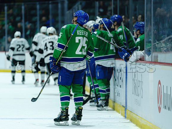 The Abbotsford Canucks come back to defeat the Ontario Reign 4-3 in OT, at the Abbotsford Event Centre, in Abbotsford, Apr 7, 2023