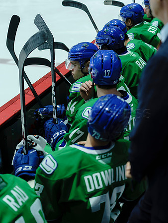 The Abbotsford Canucks come back to defeat the Ontario Reign 4-3 in OT, at the Abbotsford Event Centre, in Abbotsford, Apr 7, 2023