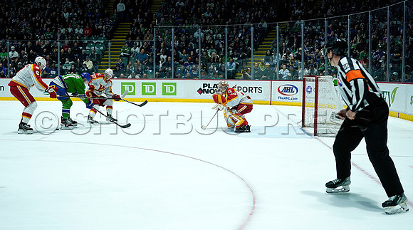 Wes Shaw Calgary Wranglers defeat the Abbotsford Canucks 3-2  20230505 -4455-SharpenAI-Motion