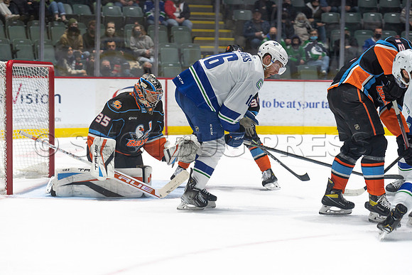 Abbotsford Canucks defeat San Diego Gulls 4-2 on Sunday, Jan 23, 2022 at Abbotsford Centre.