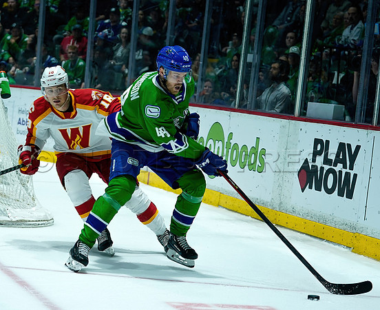 Wes Shaw Calgary Wranglers defeat the Abbotsford Canucks 3-2  20230505 -4408-SharpenAI-Standard