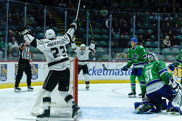 The Abbotsford Canucks come back to defeat the Ontario Reign 4-3 in OT, at the Abbotsford Event Centre, in Abbotsford, Apr 7, 2023