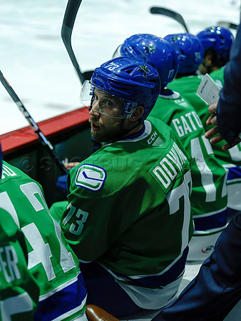 The Abbotsford Canucks come back to defeat the Ontario Reign 4-3 in OT, at the Abbotsford Event Centre, in Abbotsford, Apr 7, 2023