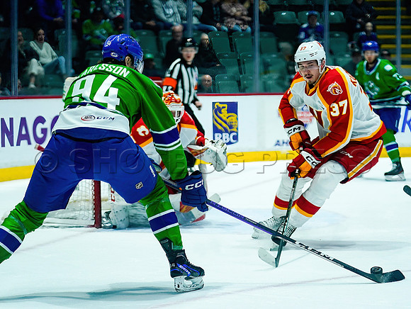 Wesley Shaw Calgary Wranglers at Abbotsford Canucks  20230412 -4114-SharpenAI-Standard