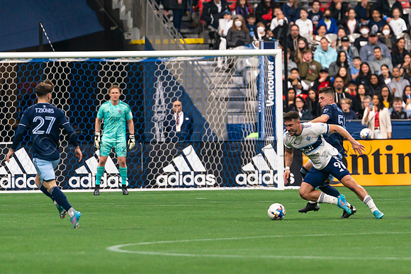 Sat, April 2, 2022 The Vancouver Whitecaps FC clinch a 1-0 win over Sporting Kansas City in Vancouver.
