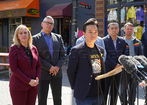 Mayor Ken Sim, Councillor Sarah Kirby-Yung, and Gastown Vancouver-2 4393