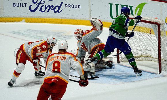 Wesley Shaw Calgary Wranglers at Abbotsford Canucks  20230412 -4167-SharpenAI-Standard
