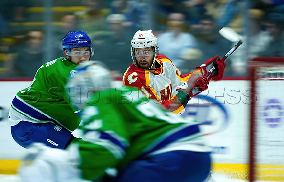 Wes Shaw Calgary Wranglers defeat the Abbotsford Canucks 3-2  20230505 -4497-SharpenAI-Focus