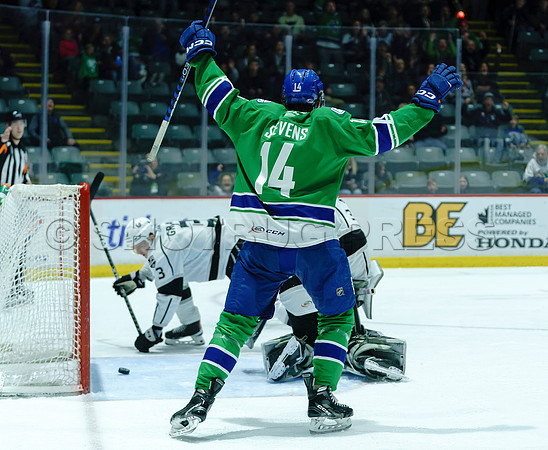 The Abbotsford Canucks come back to defeat the Ontario Reign 4-3 in OT, at the Abbotsford Event Centre, in Abbotsford, Apr 7, 2023