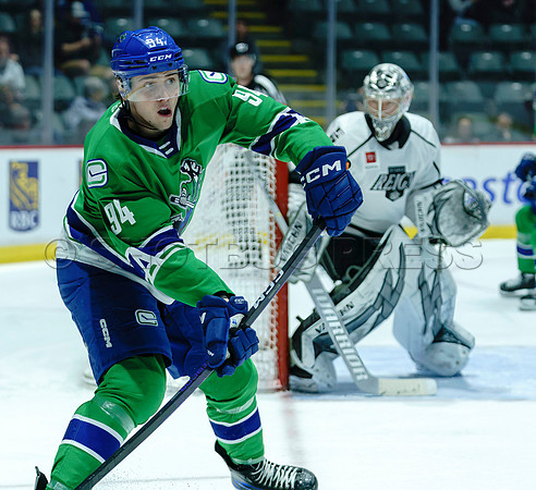 The Abbotsford Canucks come back to defeat the Ontario Reign 4-3 in OT, at the Abbotsford Event Centre, in Abbotsford, Apr 7, 2023