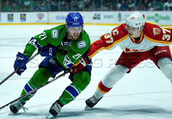 Wes Shaw Calgary Wranglers defeat the Abbotsford Canucks 3-2  20230505 -4462-SharpenAI-Standard