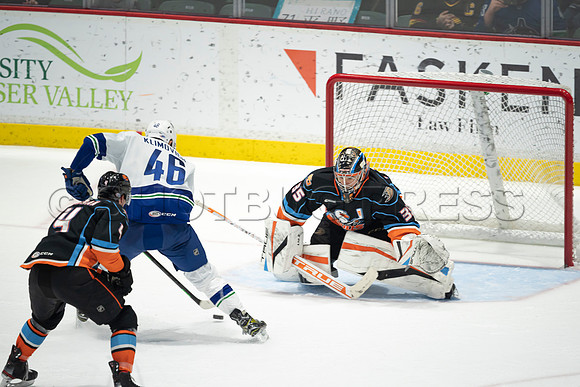 Abbotsford Canucks defeat San Diego Gulls 4-2 on Sunday, Jan 23, 2022 at Abbotsford Centre.