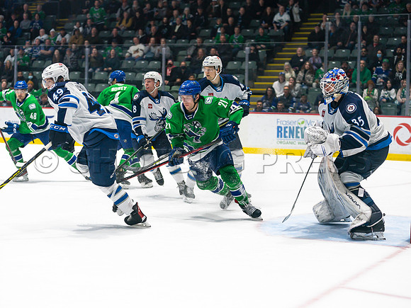 Wed, March 16, 2022 Abbotsford Canucks make an epic comeback to take a 5-4 win in OT against the Manitoba Moose in Abbotsford, BC