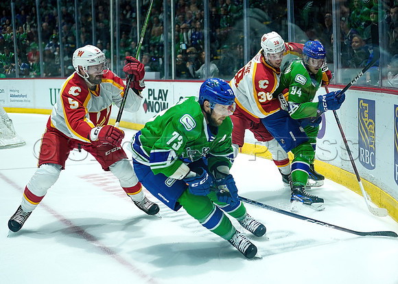 Wes Shaw Calgary Wranglers defeat the Abbotsford Canucks 3-2  20230505 -4453-SharpenAI-Standard