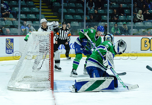 The Abbotsford Canucks come back to defeat the Ontario Reign 4-3 in OT, at the Abbotsford Event Centre, in Abbotsford, Apr 7, 2023
