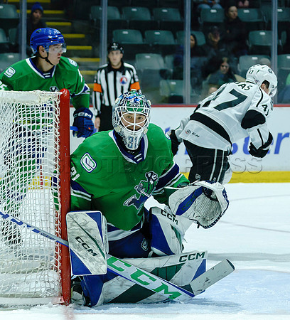 The Abbotsford Canucks come back to defeat the Ontario Reign 4-3 in OT, at the Abbotsford Event Centre, in Abbotsford, Apr 7, 2023