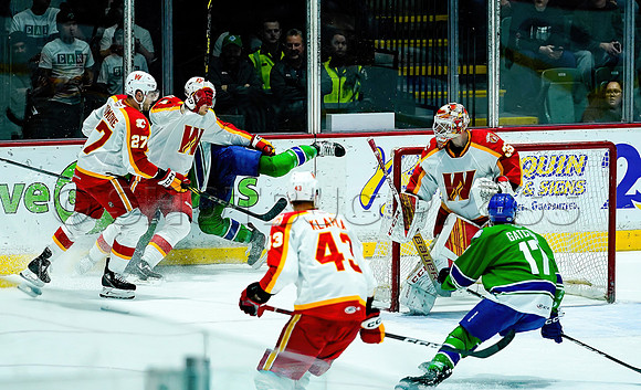 Wesley Shaw Calgary Wranglers at Abbotsford Canucks  20230412 -4102-SharpenAI-Motion