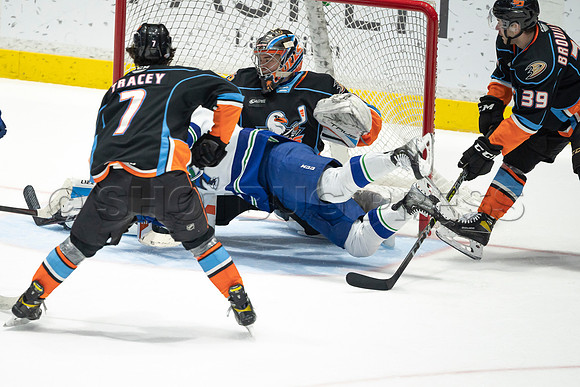 Abbotsford Canucks defeat San Diego Gulls 4-2 on Sunday, Jan 23, 2022 at Abbotsford Centre.