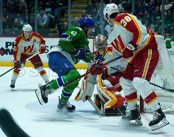 Wes Shaw Calgary Wranglers defeat the Abbotsford Canucks 3-2  20230505 -4465-SharpenAI-Standard