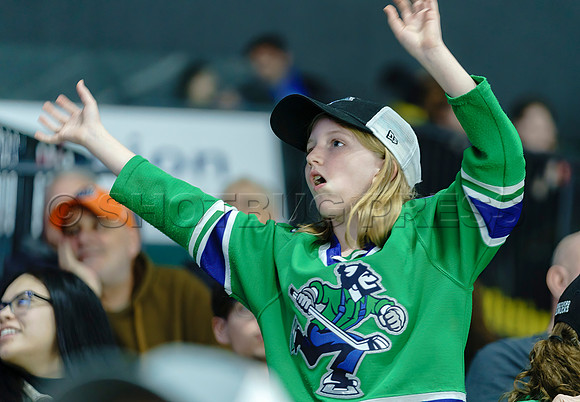 The Abbotsford Canucks come back to defeat the Ontario Reign 4-3 in OT, at the Abbotsford Event Centre, in Abbotsford, Apr 7, 2023
