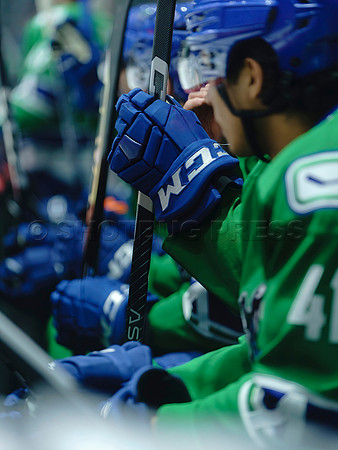 The Abbotsford Canucks come back to defeat the Ontario Reign 4-3 in OT, at the Abbotsford Event Centre, in Abbotsford, Apr 7, 2023