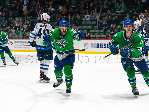 Wed, March 16, 2022 Abbotsford Canucks make an epic comeback to take a 5-4 win in OT against the Manitoba Moose in Abbotsford, BC