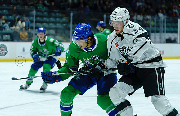 The Abbotsford Canucks come back to defeat the Ontario Reign 4-3 in OT, at the Abbotsford Event Centre, in Abbotsford, Apr 7, 2023