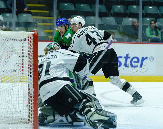 The Abbotsford Canucks come back to defeat the Ontario Reign 4-3 in OT, at the Abbotsford Event Centre, in Abbotsford, Apr 7, 2023