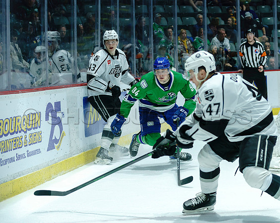 The Abbotsford Canucks come back to defeat the Ontario Reign 4-3 in OT, at the Abbotsford Event Centre, in Abbotsford, Apr 7, 2023