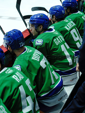 The Abbotsford Canucks come back to defeat the Ontario Reign 4-3 in OT, at the Abbotsford Event Centre, in Abbotsford, Apr 7, 2023