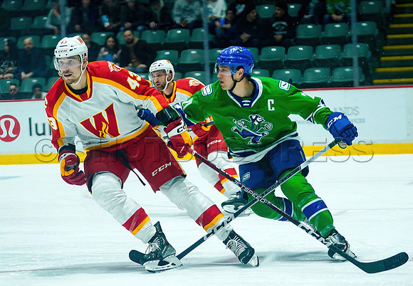 Wesley Shaw Calgary Wranglers at Abbotsford Canucks  20230412 -4091-SharpenAI-Standard