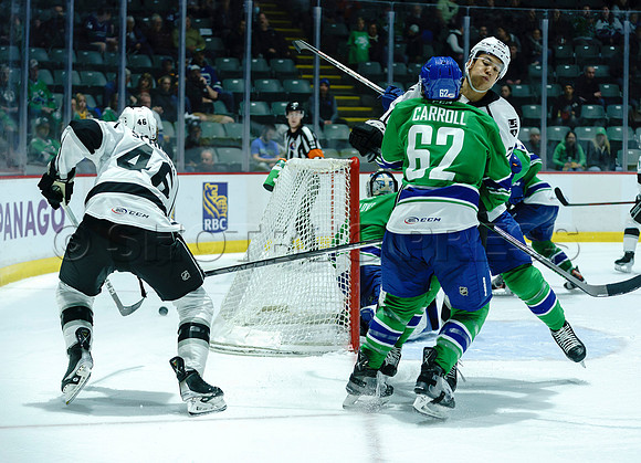 The Abbotsford Canucks come back to defeat the Ontario Reign 4-3 in OT, at the Abbotsford Event Centre, in Abbotsford, Apr 7, 2023