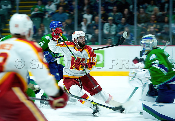 Wes Shaw Calgary Wranglers defeat the Abbotsford Canucks 3-2  20230505 -4495-SharpenAI-Standard