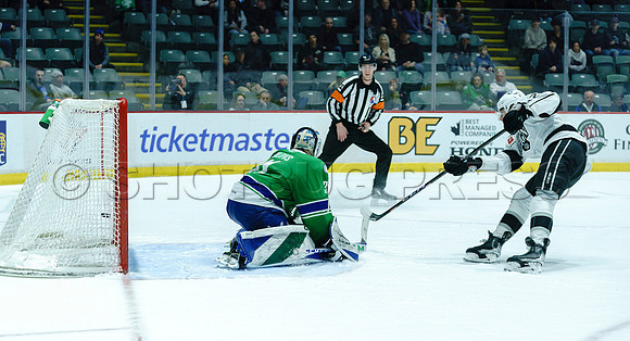 The Abbotsford Canucks come back to defeat the Ontario Reign 4-3 in OT, at the Abbotsford Event Centre, in Abbotsford, Apr 7, 2023