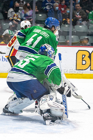 Sun, Feb 27, 2022 Abbotsford Canucks crush Stockton Flames 6-2 at Abbotsford Event Centre.