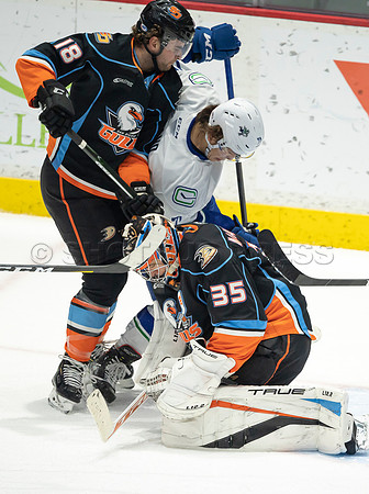 Abbotsford Canucks defeat San Diego Gulls 4-2 on Sunday, Jan 23, 2022 at Abbotsford Centre.