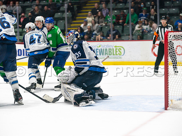 Wed, March 16, 2022 Abbotsford Canucks make an epic comeback to take a 5-4 win in OT against the Manitoba Moose in Abbotsford, BC