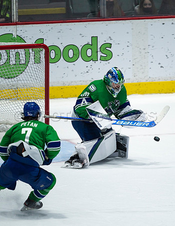 Sun, March 13, 2022 Abbotsford Canucks take Colorado Eagles 5–4 in OT at Abbotsford Event Centre in Abbotsford, BC